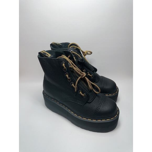 Size 8 - Dr. Martens Women's Sinclair Hi Max Boots Platform Retro Black Pisa Zip - Picture 1 of 5